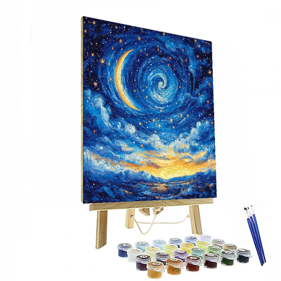 Vincent Van Gogh Inspired A Starlit Night  DIY Paint By Numbers