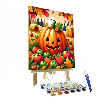 Cheerful Harvest Pumpkin Number Painting