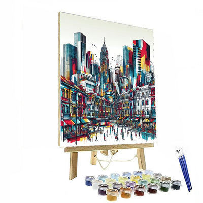 Vibrant City Escape Number Painting