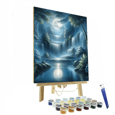 Moonlit Waterfall Retreat DIY Paint By Numbers