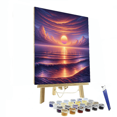 Vibrant Sunset Over Ocean Paint By Numbers Kits