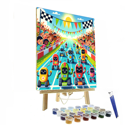 Cheery Robot Racers Numbered Painting Kits