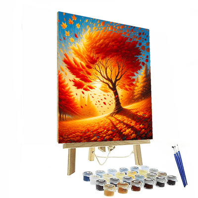 Dancing Autumn Leaves Paint By Numbers Art