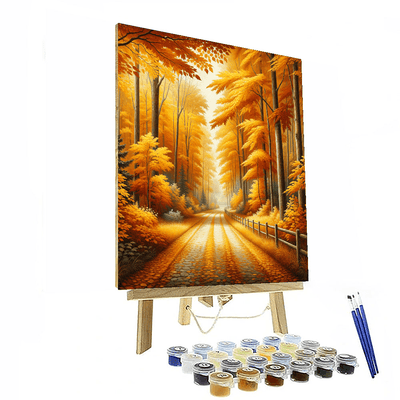 Golden Autumn Trails Paint By Numbers