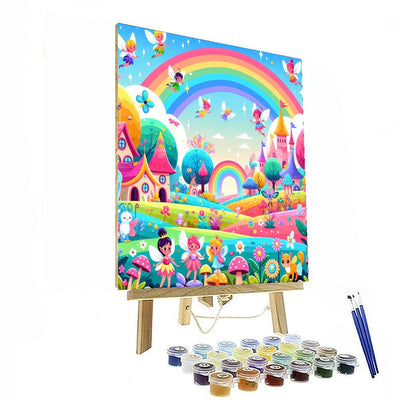 Rainbow Adventure In Fairyland Paint By Numbers Art