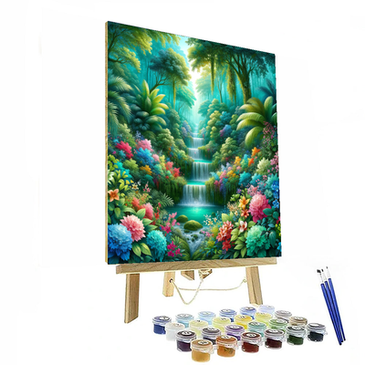 Cascading Waterfall Paradise Paint By Numbers