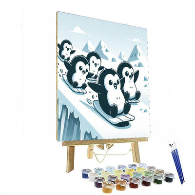 Lively Penguin Playtime Paint By Number