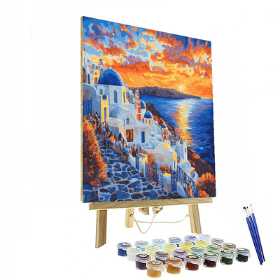 Santorini Oia Sunset - Greece DIY Paint By Numbers