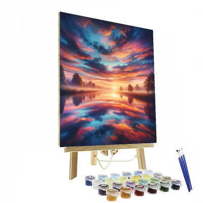 Sunset At The Lake Painting By Numbers Kit