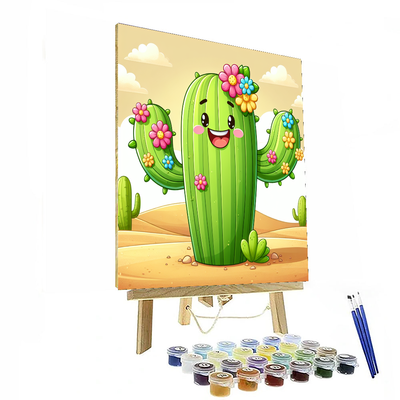 Smiling Cactus Paint By Numbers Art