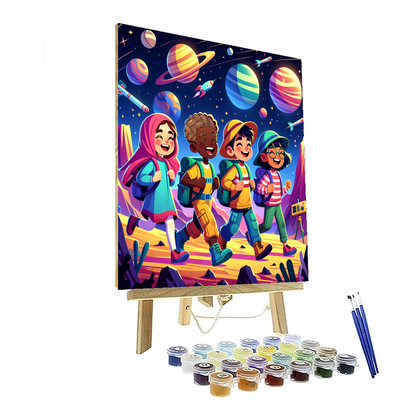 Space Treasure Hunt Painting By Numbers Kit