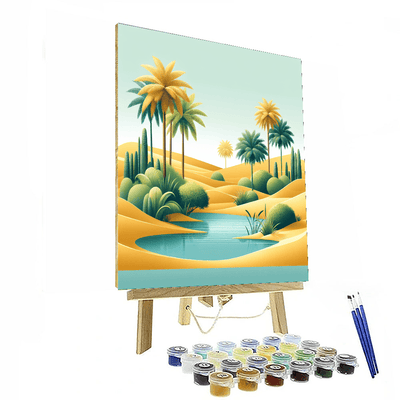 Meditative Desert Oasis Number Painting