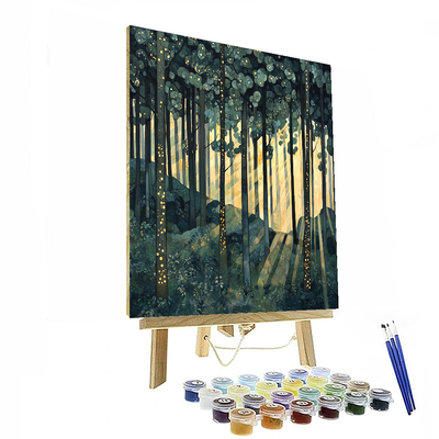 Gustav Klimt Inspired Forest Dreamscape  Paint By Numbers