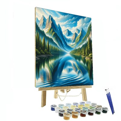 Glistening Mountain Lake Painting By Numbers Kit