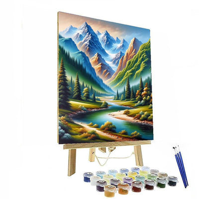 Serene Mountain Valley Paint By Color