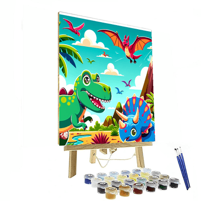 Amazing Dinosaur World Painting Number Kit