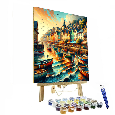 Breezy Coastal Town Painting By Numbers Kit