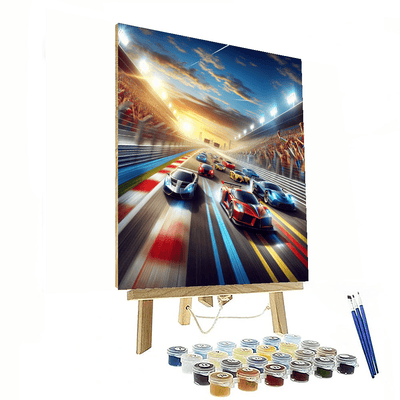 Sports Car Racing Action Paint By Numbers Art