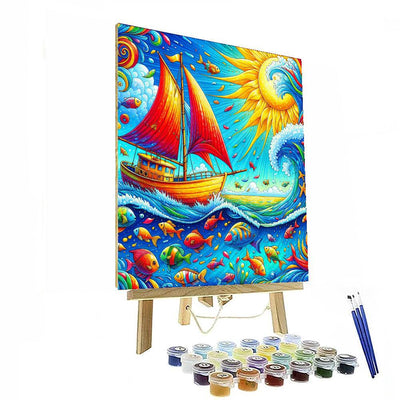 Whimsical Adventure At Sea Number Painting