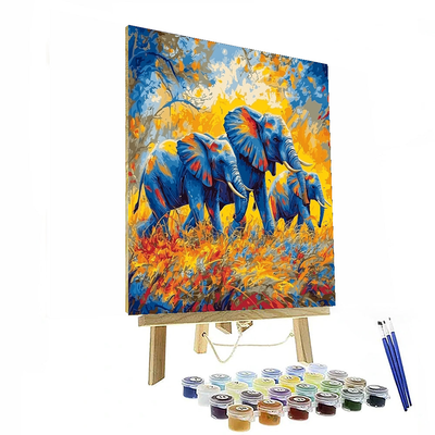 Franz Marc Inspired Majestic Elephants  Numbered Painting Kits