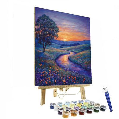 Claude Monet Inspired Dusk Over The Valley  Numbered Painting Kits