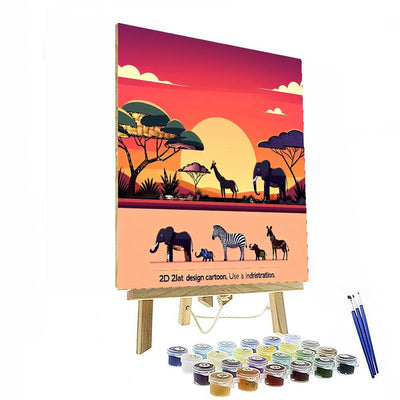 Sunset Safari Gathering Paint By Numbers