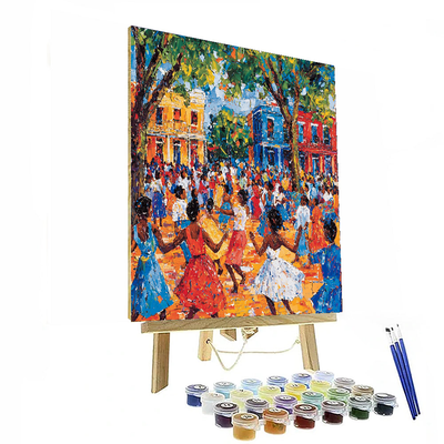 Romare Bearden Inspired Vibrant Cultural Festivities  Painting By Numbers Kit