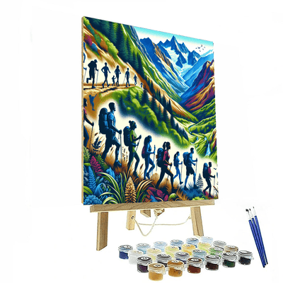 Energizing Mountain Trail Paint By Numbers Art