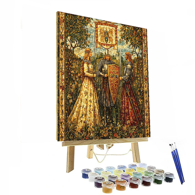 Illuminated Manuscript Style Inspired Inspired Medieval Court Intrigue  Paint By Number