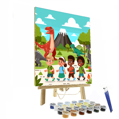 Dinosaur Adventure Park Painting By Numbers Kit