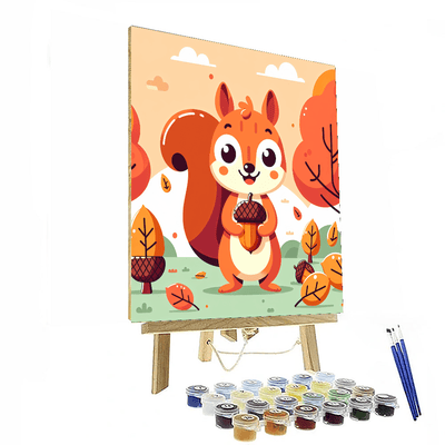 Lively Squirrel Number Painting