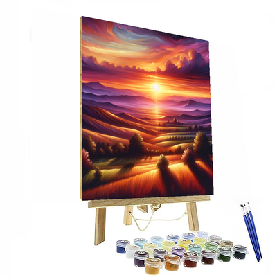 Vibrant Sunset Paint By Color