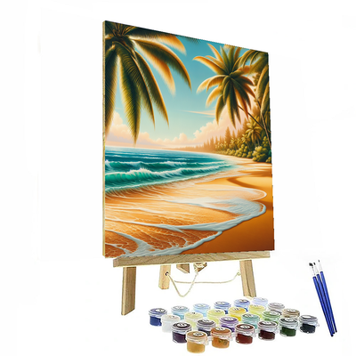 Serene Tropical Paradise Painting By Numbers Kit