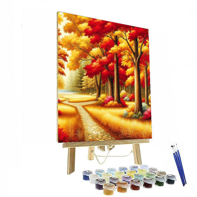 Gorgeous Autumn Landscape Painting By Numbers Kit