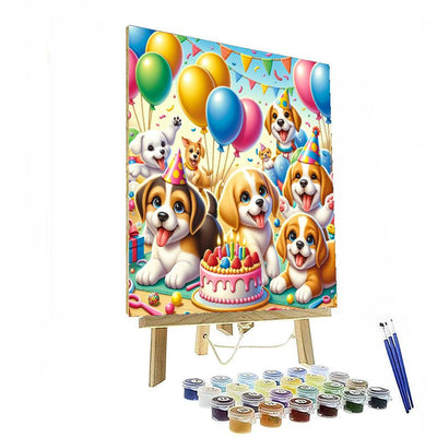 Puppy Party Paint By Numbers Art