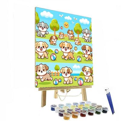 Puppy Play Date Painting By Numbers Kit