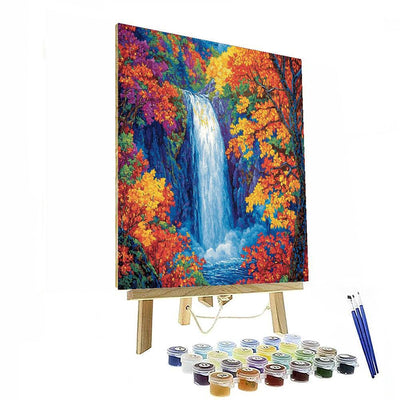 Katsushika Hokusai Inspired Hokusai's Autumn Cascade  Numbered Painting Kits