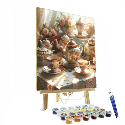 Vintage Tea Time Charm Painting By Numbers Kit