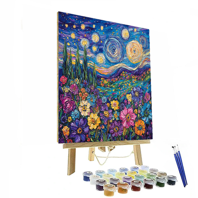 Vincent Van Gogh Inspired Starlit Garden  Paint By Numbers Kits