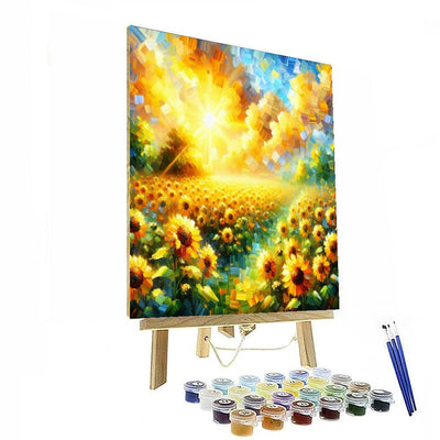 Glistening Sunflower Fields Painting By Numbers Kit