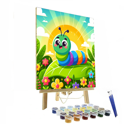 Smiling Caterpillar Paint By Numbers Art