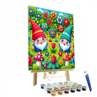 Giggling Gnome Garden DIY Paint By Numbers