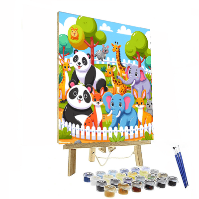 Cuddly Zoo Animals Paint By Numbers Art