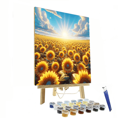 Golden Sunflower Fields Paint By Numbers Art