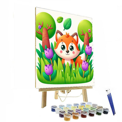 Cuddly Fox Kit Number Painting