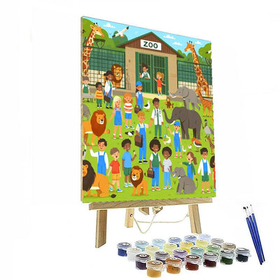 Zany Zoo Zookeepers Number Painting