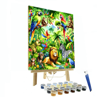 Cheerful Jungle Safari Paint By Numbers Kits