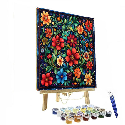 Frida Kahlo Inspired Harmony Of Flora And Cosmos  Numbered Painting Kits