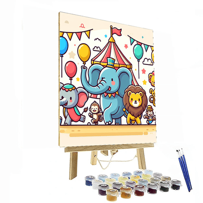 Circus Animal Parade Painting Number Kit