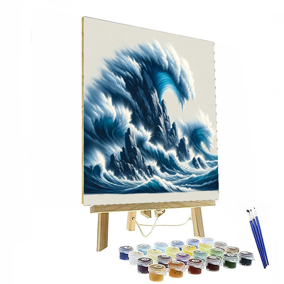 Dynamic Ocean Waves Number Painting